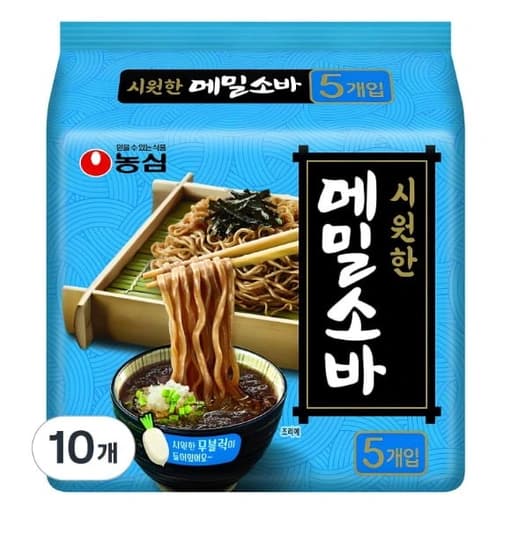 ] 농심 메밀소바 5개입, 635g, 2개 (5,980원/와우무료)10