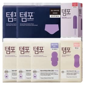 동아제약 라이너롱 40P+오버나이트 10개입 + 중형 16p x 3입 + 탐폰 오리지널 슈퍼 10P (29,900원/무료)
