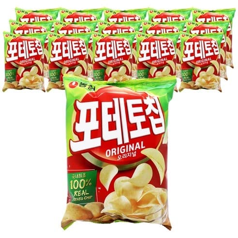농심 포테토칩 오리지널, 125g, 16개 (22,220원/와우무료)