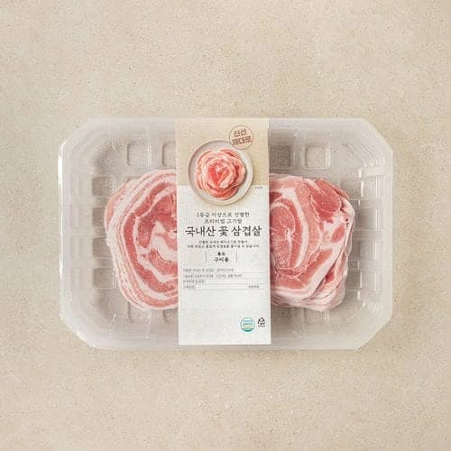 국내산 꽃 삼겹살 (600g) (13,636 / 4000)