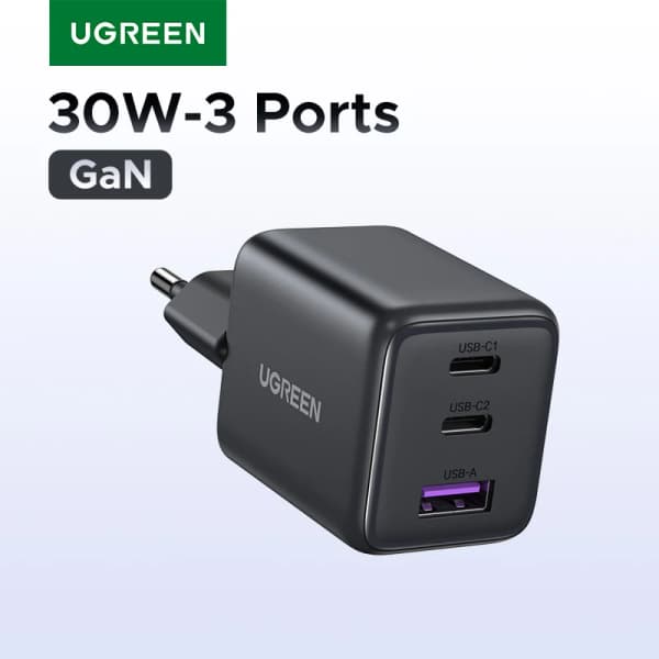 UGREEN 30W GaN 3포트 충전기($6.53/무료)