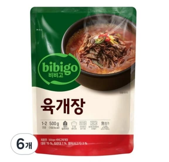 ] 비비고 육개장, 500g, 6개 (13,380원/와우무료)18