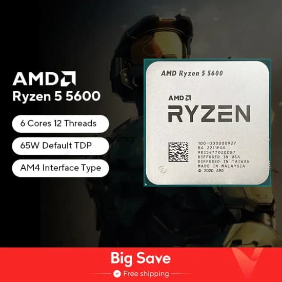 라이젠 5 5600 R5 5600 3.5 GHz 6 코어 12 스레드 CPU AM4 팬 미포함 ($56.99/무료), SOYO M4PLUS 미니 PC: 8/16GB RAM, 256/512GBSSD, Intel Twin Lak N150, Windows 11 Pro ($103.69/무료)2