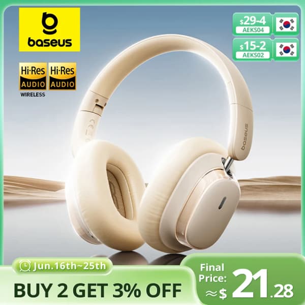 Baseus Bowie H1s 무선 헤드폰($19.75/무료)