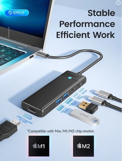오리코 USB 3.0 허브 PD100W Type-C 4K HDMI 멀티포트 허브(9,980원/무배)8