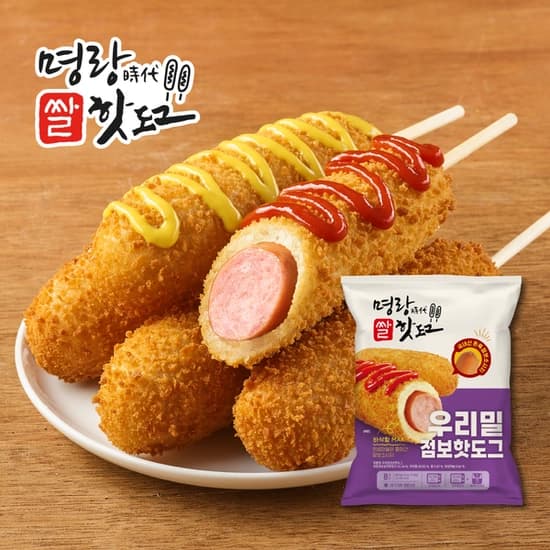 명랑핫도그 우리밀점보 핫도그 120g 8개입 (14,900원/무료)