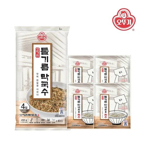 오뚜기 고기리 들기름 막국수 112.5g x 4개 + 막국수용 육수 300g x 4개 (14,560원/무료)4