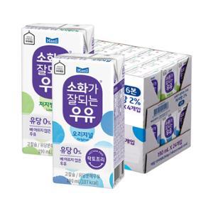 매일 소화가 잘되는 우유 2종 오리지널/저지방 190ml 48팩 (29,489원/무료)