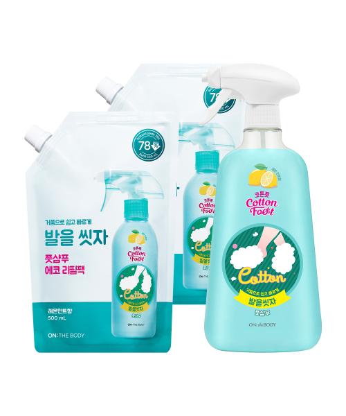 온더바디 발을씻자 750ml 1개 + 리필 500ml 2개(13,940원 / 무배)2