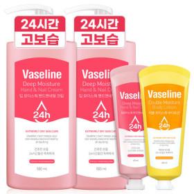 바세린 핸드크림 500ml 2개 + 60ml+바디로션 60ml (9,950원/무료)