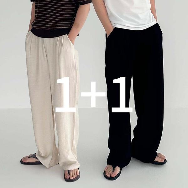 1+1 남녀공용 린넨팬츠 쿨링여름바지 (23,350원/무배)1