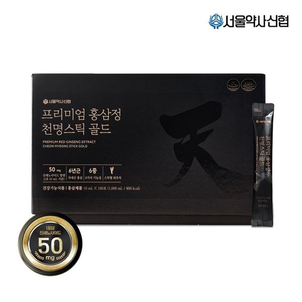 프리미엄 홍삼정 천명 스틱 골드 10ml x 100포 (74,400원/무료)