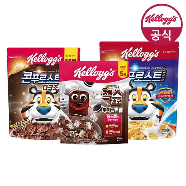 켈로그 첵스 쿠키앤크림420g x 3개 (13,540원/무료)1