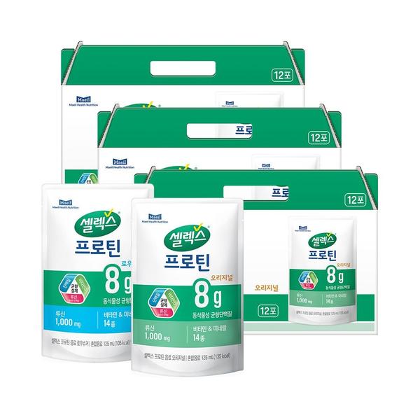 셀렉스 프로틴 파우치음료 오리지널/로우슈거 125ml 36입 (신한/삼성/토스 29,900/무료)2