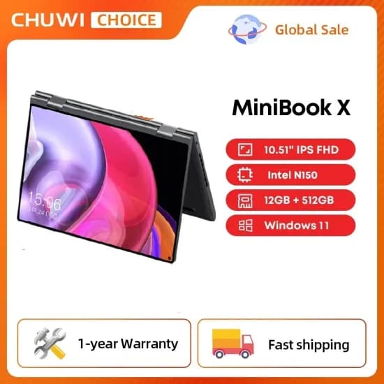 CHUWI MiniBook X 2025 2-in-1 노트북 태블릿 Intel N150 CPU (304,593원/무배)