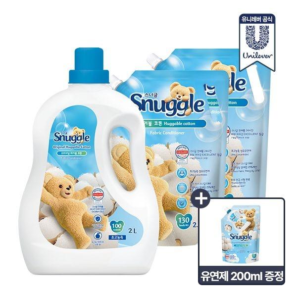 스너글 오리지널 섬유유연제 2L + 2.6L x 2개 + 유연제 200ml(17,900원/무료)
