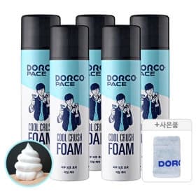 도루코 대용량 쿨크러쉬 쉐이빙폼 250ml 5개+타올증정 (16,800원/무료)