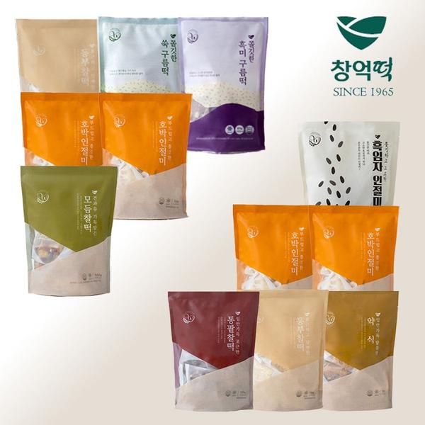 창억떡 5종세트(호박인절미2봉+모듬찰떡+동부찰떡+쑥구름떡+흑미구름떡) (39,590원/무료)