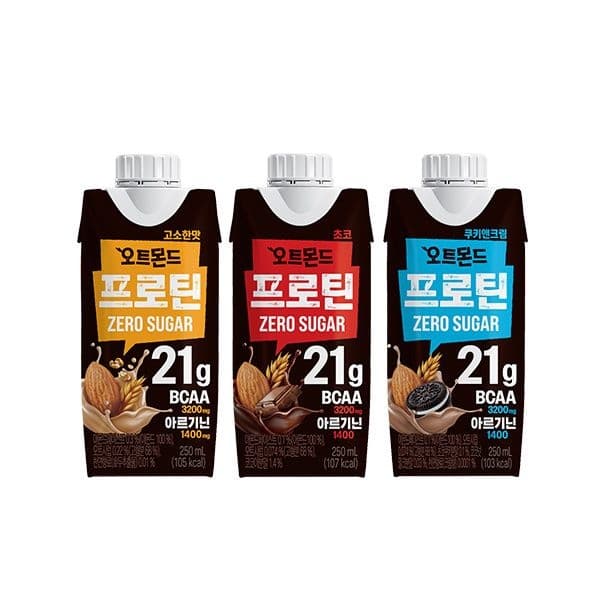 오트몬드 프로틴 제로슈거 250ml 18팩 3종 (21,700원/무료)2