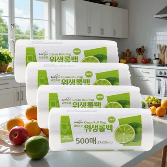 리빙포유 일회용 위생 롤백, 비닐팩 17x25cm 500매 4개 (11,900원/무료)