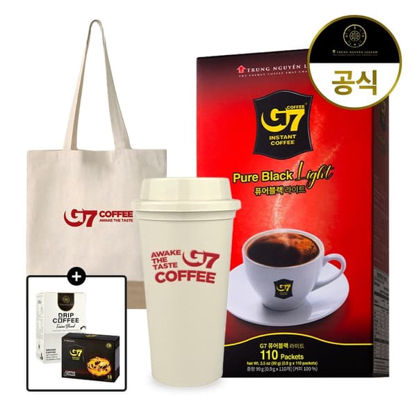 G7커피 퓨어블랙 라이트 0.9g X 110개입 (15,900원/무료)2