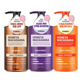 쿤달 샴푸+트리트먼트+바디워시 500ml 세트 (18,570원/무료)