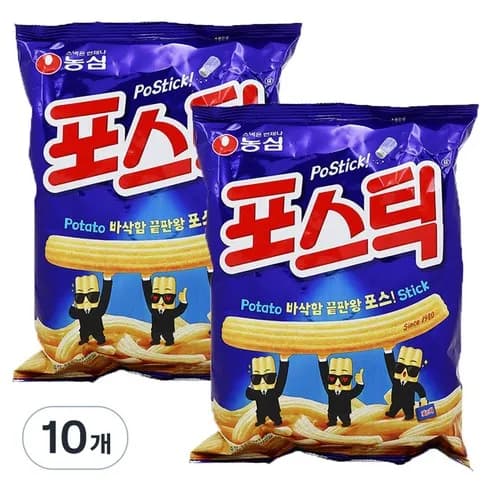 농심 포스틱, 84g, 10개 (10,000원/와우무배)