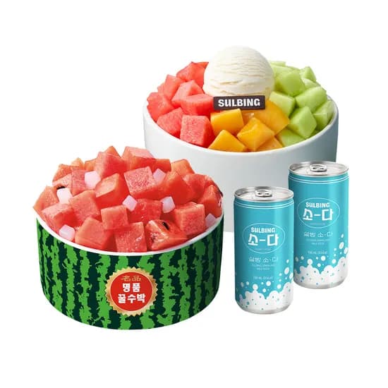 ] 설빙 수박듬뿍화채 설빙+과일흠뻑화채 설빙 (26,000원/무료)56
