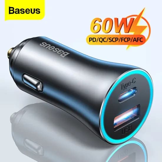 Baseus 60W USB 타입 C 차량용 충전기($4.88/무료)