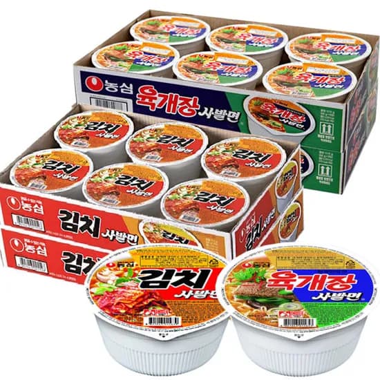 농심 육개장사발면12개+김치사발면12개(18,990원/무료)
