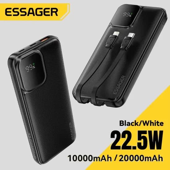 Essager PD 22.5W 휴대용 보조배터리 10000mAh($11.41/무료)