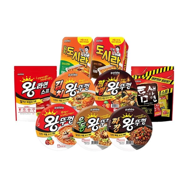 팔도 왕뚜껑/도시락+스프 18개~24개 골라담기 (21,770원/무료)