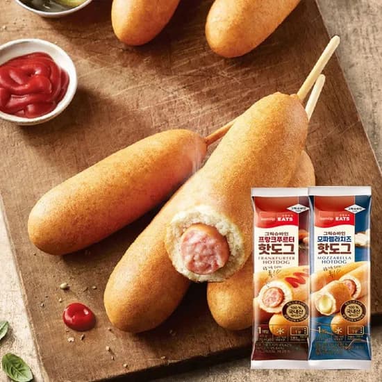 롯레페/그릭슈바인 육즙가득 핫도그 2종 13+10입(총23입, 프랑크/모짜)(토스결제시 17,910원/무배)4