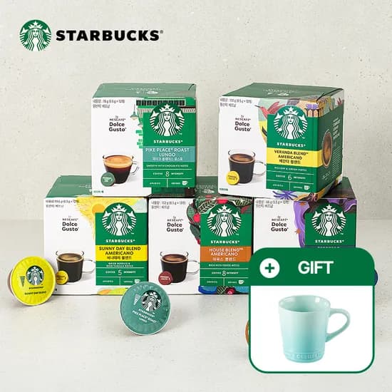 돌체구스토 스타벅스 캡슐 커피 7박스 총 84캡슐+르크루제 머그 (50,930원/무배)1