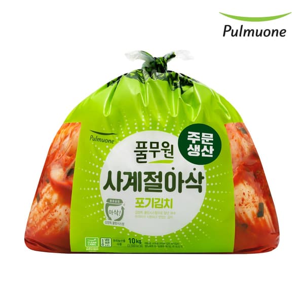 네이버멤버십_ 풀무원 사계절아삭 포기김치 10kg (45,310원/무료)