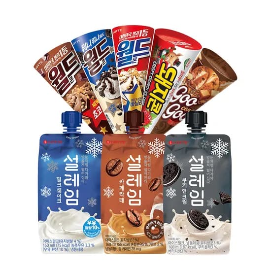 롯데웰푸드 설레임,월드콘,돼지콘,구구콘 8종 24개 골라담기 (23,850원/무료)