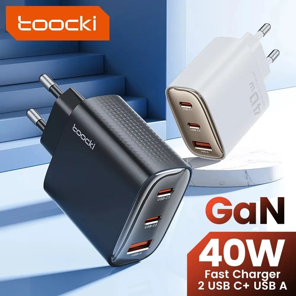 Toocki 40W GaN 3포트 충전기 $5.99/배송비 $0.99