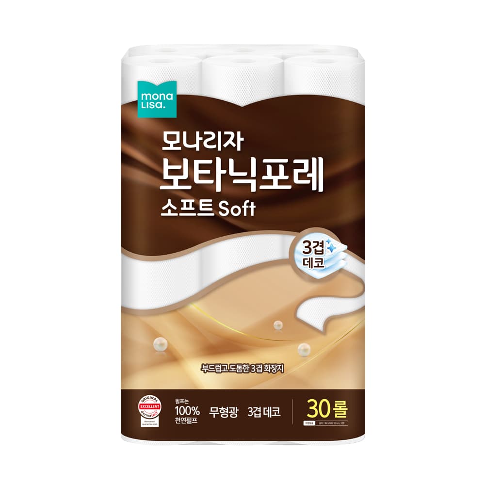 모나리자 보타닉포레 천연펄프 화장지 30m 30롤 (12,900원/무배)