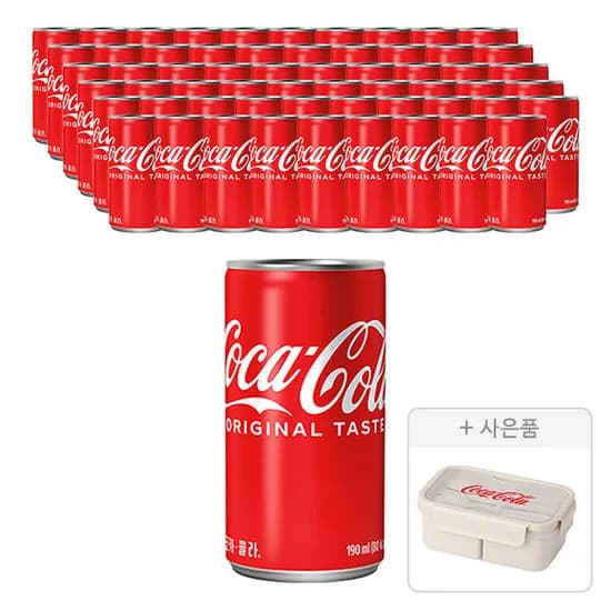 코카콜라.코카콜라 제로190ml60캔+도시락통(30,900/무료)[쿠팡]오징어땅콩30g 22개(8,370/와우무료)