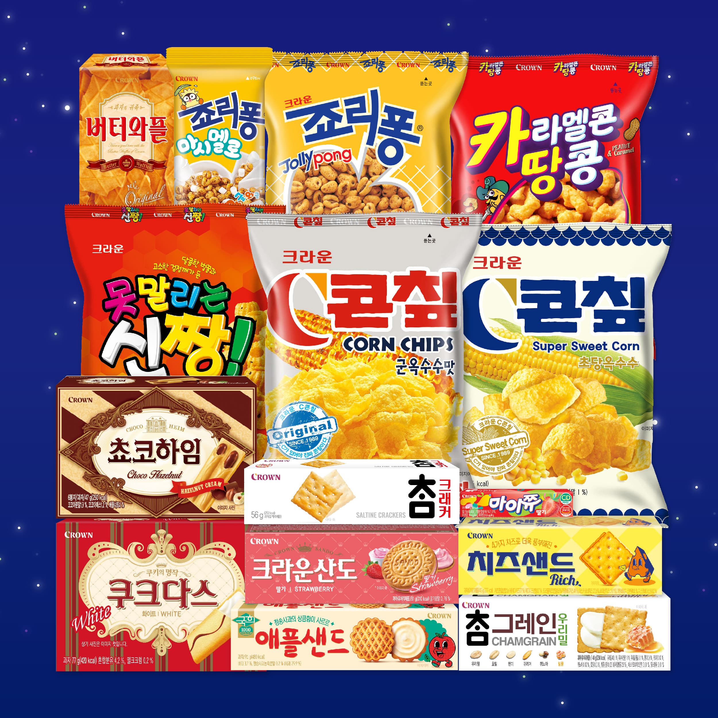 크라운제과 크라운 득템박스 15종, 809g, 9,900원 [무료]7