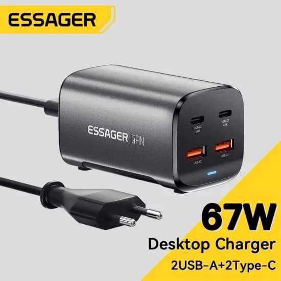 Essager 67W USB C GaN 충전기KR플러그($9.95/무료배송)