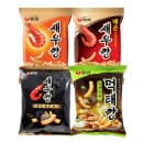 농심 새우깡 보통맛, 매운맛, 블랙맛, 먹태깡 청양마요맛 총 16봉(15,920원/유클 무료배송)