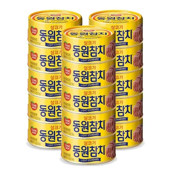 동원참치 라이트 스탠다드 참치캔 100g x 15개 (25,900원/무료)