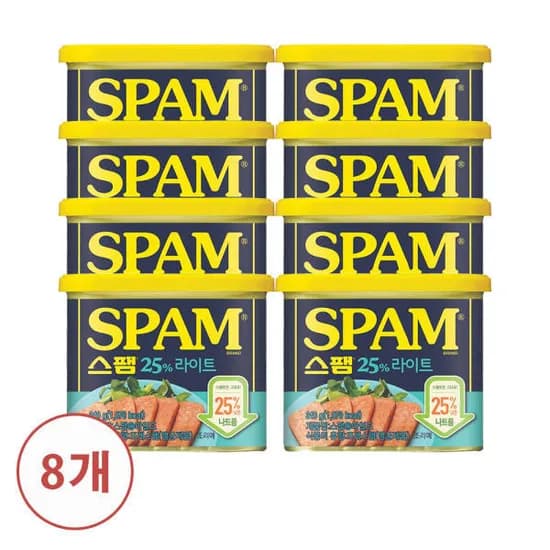 CJ 스팸 340G 8개 25% 라이트 (23,900원/무배)10