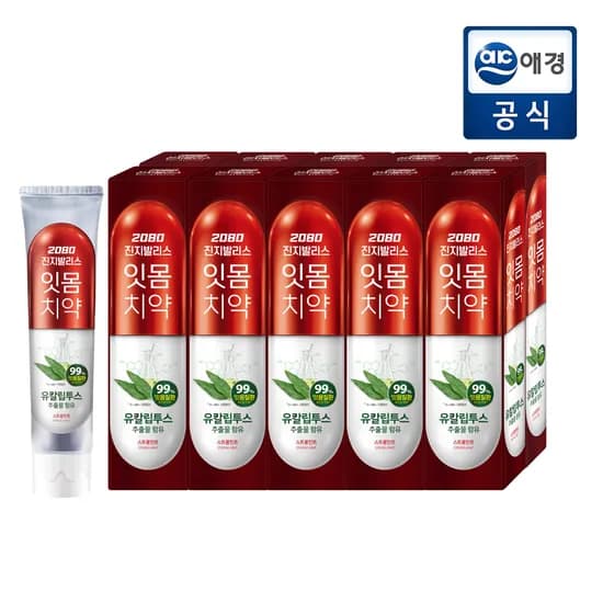 2080 진지발리스 유칼립투스 민트치약 150gX10입 (스트롱/후레쉬) (카드 10% 적용시 10,640원/무배)2