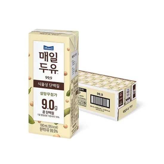 매일유업 두유 99.9, 식이섬유, 검은콩, 초콜릿 190ML 24팩(모든 조건 충족가 12,380원/무료배송)3
