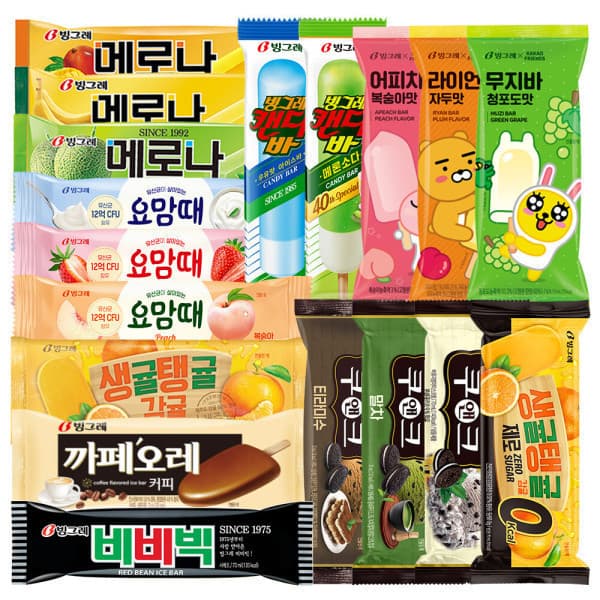 메로나 20개+비비빅(팥) 20개 등 인기아이스크림 바 40개 골라담기(17,970원/무료)6
