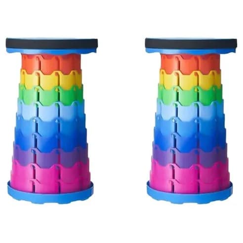 MANTU 야외 휴대용 접이식 스툴, 레인보우, 2개 (9500원/무배)20