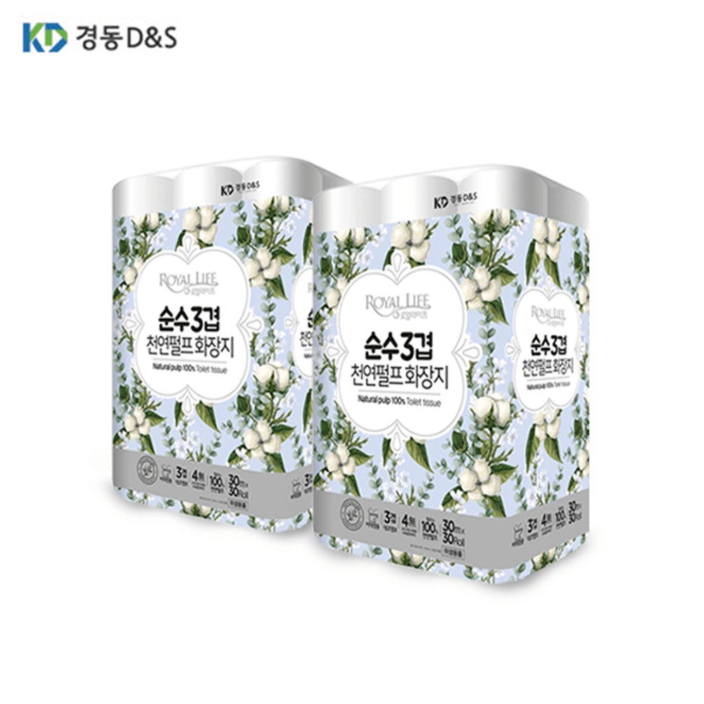 천연펄프 화장지 순수3겹 30m 30롤*2팩 (16,400원/무배)