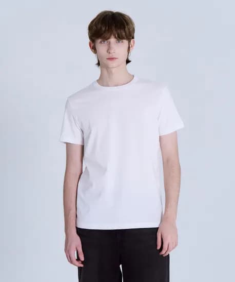 베이직하우스 면30수 레귤러핏 라운드 무지반팔티셔츠 (5170원/무배)